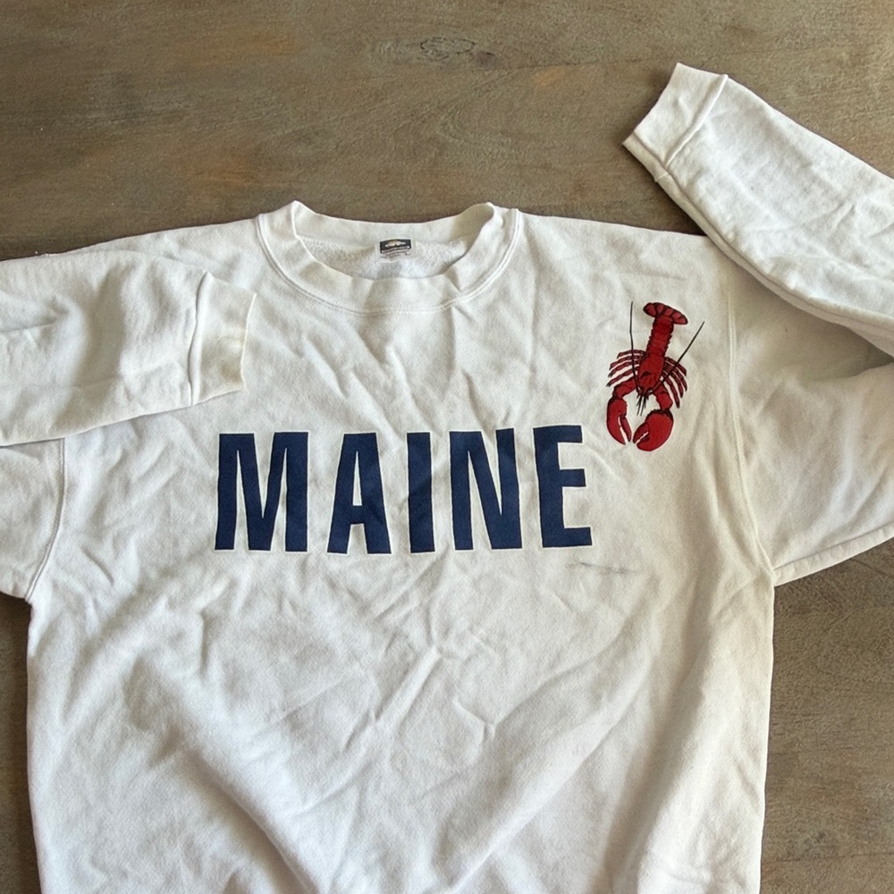Maine Lobster Graphic Sweatshirt - White & Red